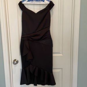 Black off the shoulder party dress